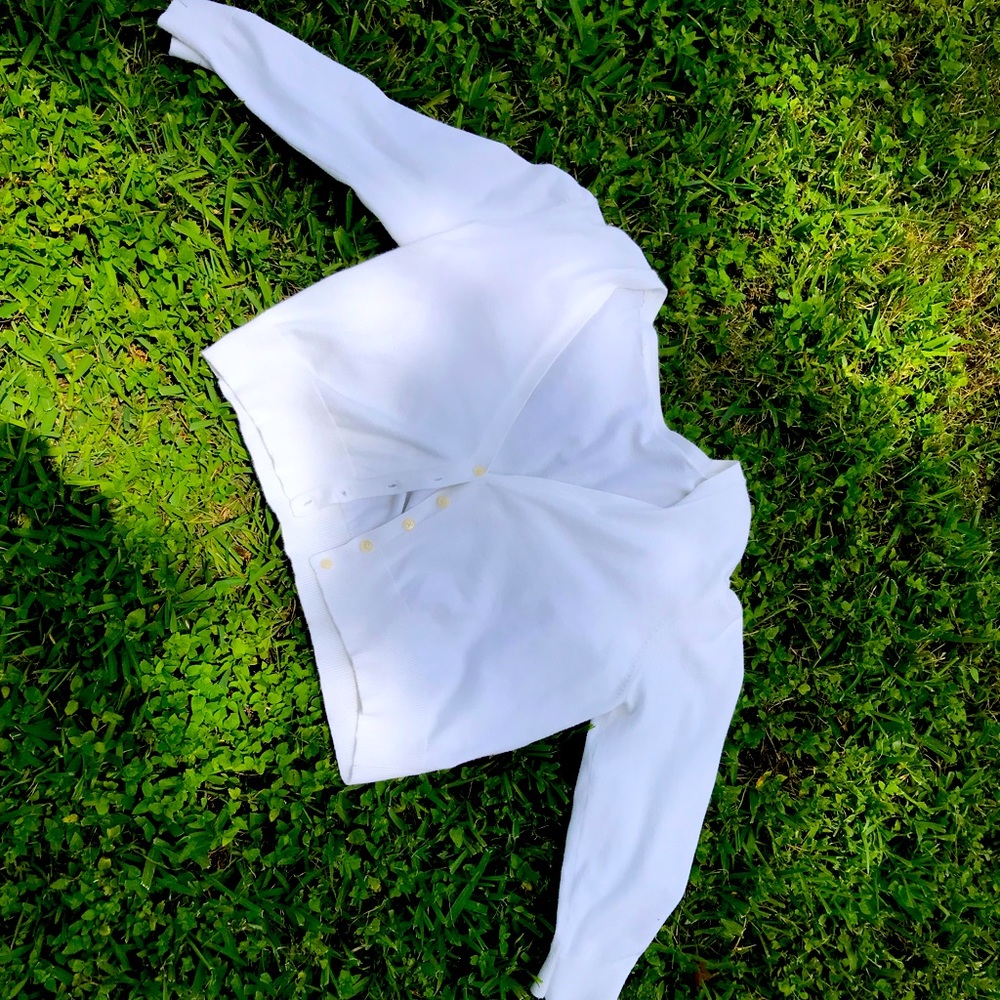 white cardigan